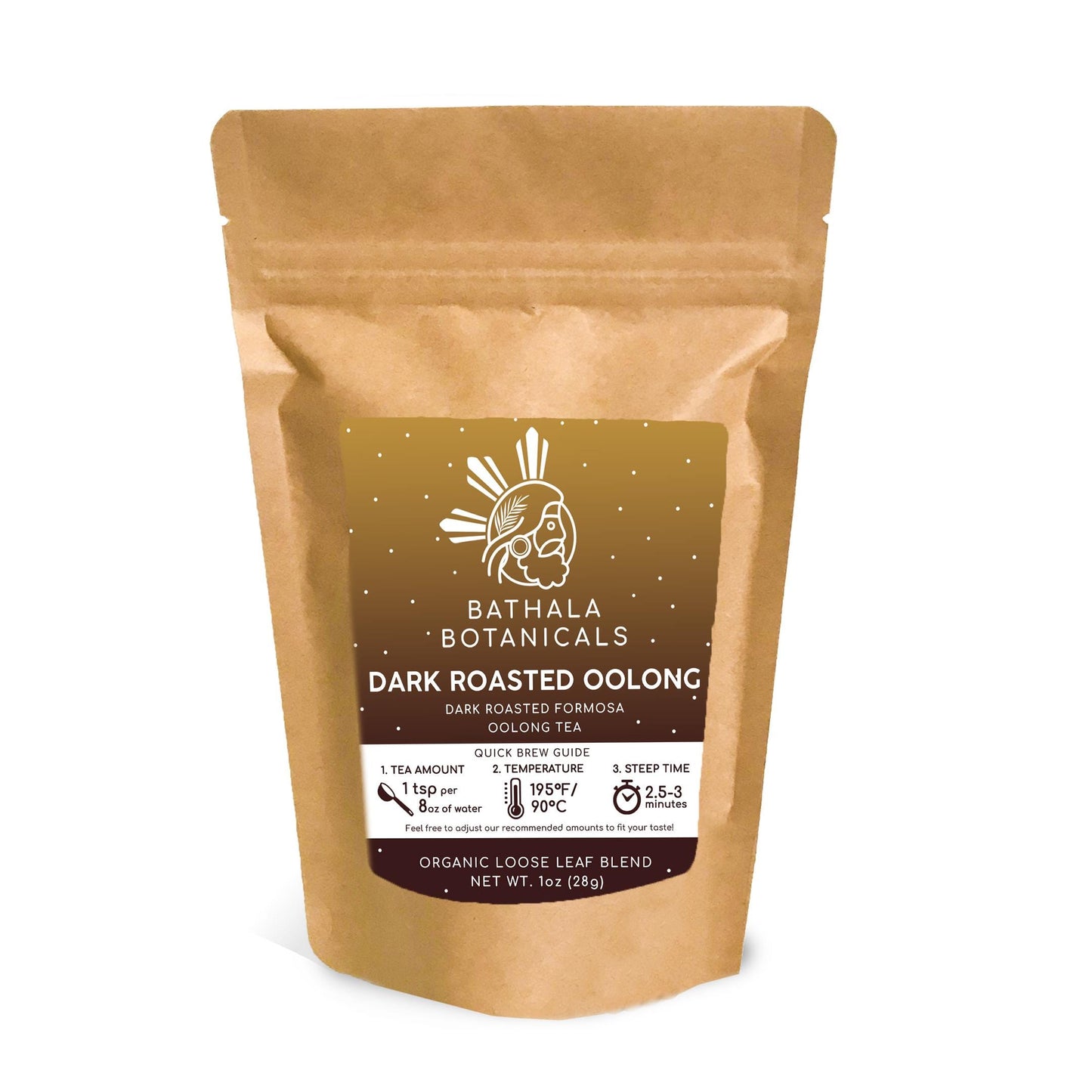 Bathala Botanicals Dark Roasted Oolong Tea - Loose Leaf Dark Oolong Tea - 1oz | 2oz | 4oz Tea Pack - Formosa Oolong Gift - Premium Oolong