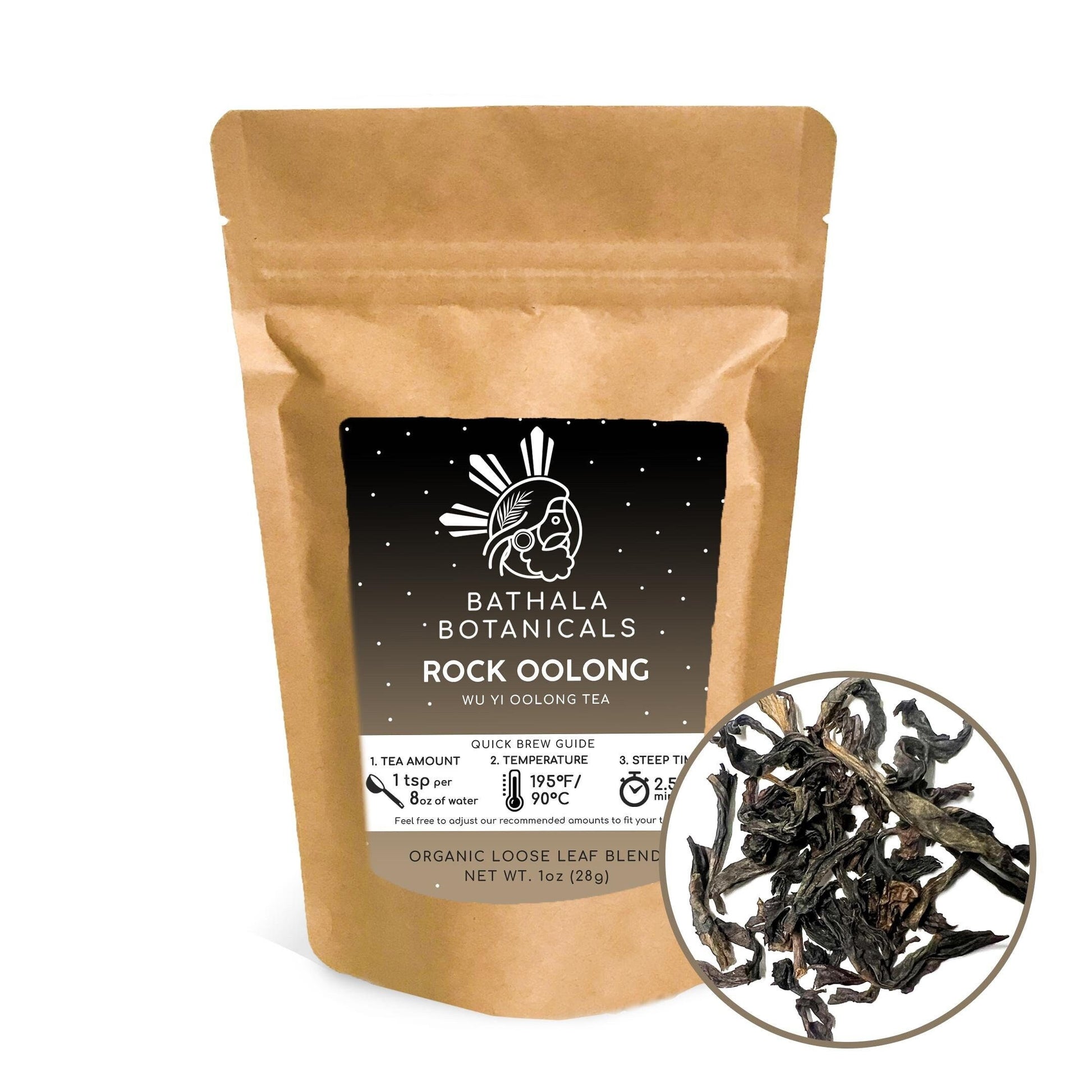 Bathala Botanicals Rock Oolong Tea - Loose Leaf Rock Oolong Tea - 1oz | 2oz | 4oz Tea Pack - Mountain Oolong Gift - Premium Quality Oolong