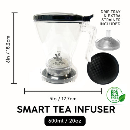 Bathala Botanicals Smart Tea Infuser & Loose-Leaf Tea Maker – 20oz (600ml) BPA-Free, Drip-Free Design Loose Leaf Tea Pot Brewer for All Tea