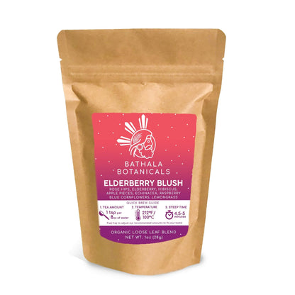 Bathala Botanicals Elderberry Blush Tea – Loose Leaf Herbal Elderberry Tea – 1oz | 2oz | 4oz Tea Pack – Elderberry Tea Gift – Caffeine-Free