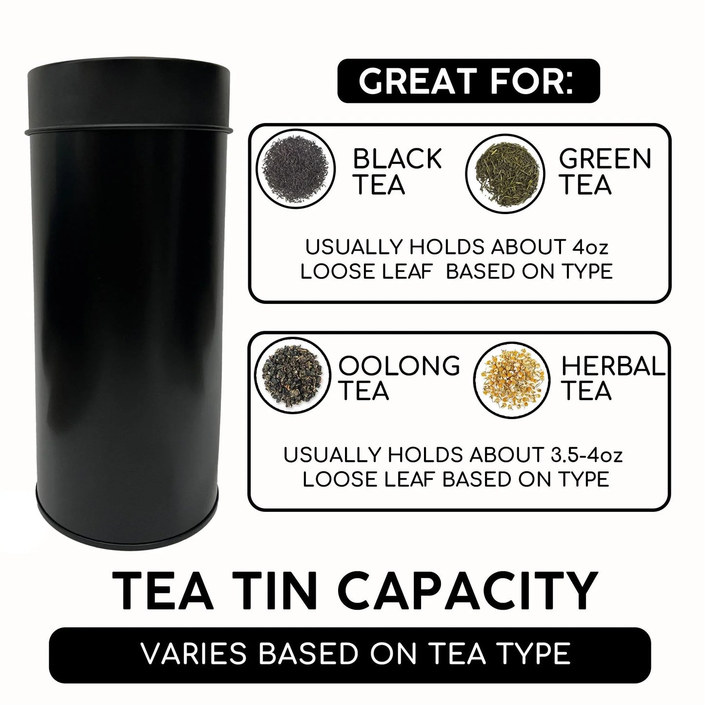 Bathala Botanicals Japanese Style Tea Tin - 4oz Loose Leaf Tea Storage Tins - Dual Airtight Tea Canister - Reusable Tea Tin - Loose Tea Gift