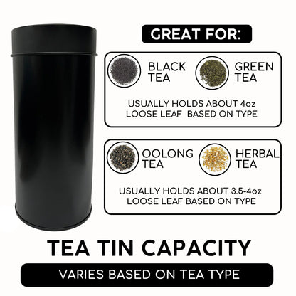 Bathala Botanicals Japanese Style Tea Tin - 4oz Loose Leaf Tea Storage Tins - Dual Airtight Tea Canister - Reusable Tea Tin - Loose Tea Gift