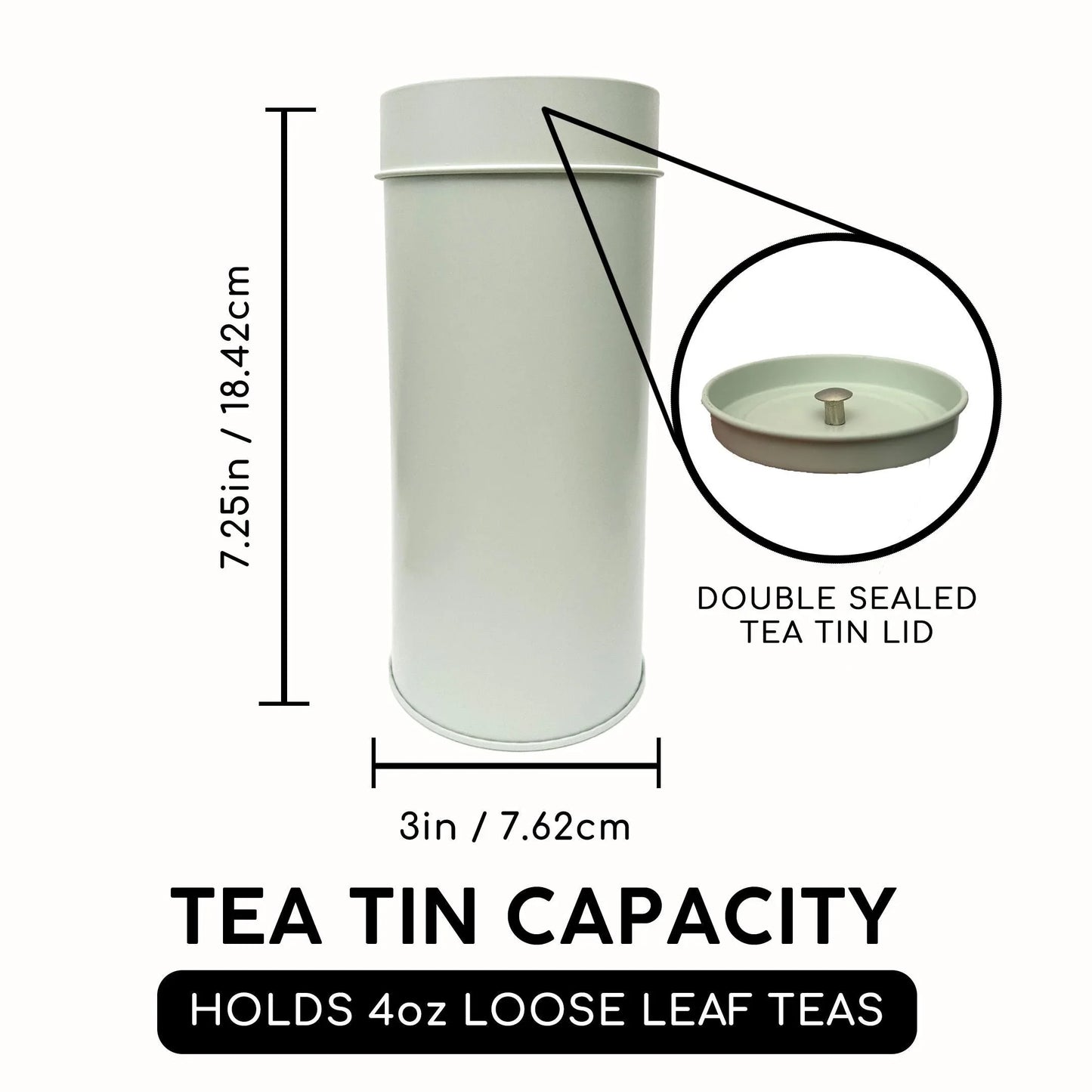 Bathala Botanicals Japanese Style Tea Tin - 4oz Loose Leaf Tea Storage Tins - Dual Airtight Tea Canister - Reusable Tea Tin - Loose Tea Gift