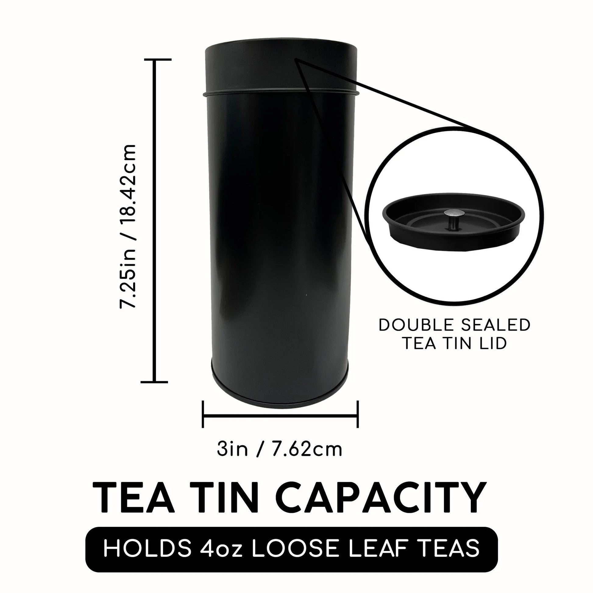 Bathala Botanicals Japanese Style Tea Tin - 4oz Loose Leaf Tea Storage Tins - Dual Airtight Tea Canister - Reusable Tea Tin - Loose Tea Gift