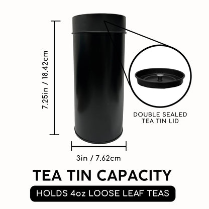 Bathala Botanicals Japanese Style Tea Tin - 4oz Loose Leaf Tea Storage Tins - Dual Airtight Tea Canister - Reusable Tea Tin - Loose Tea Gift
