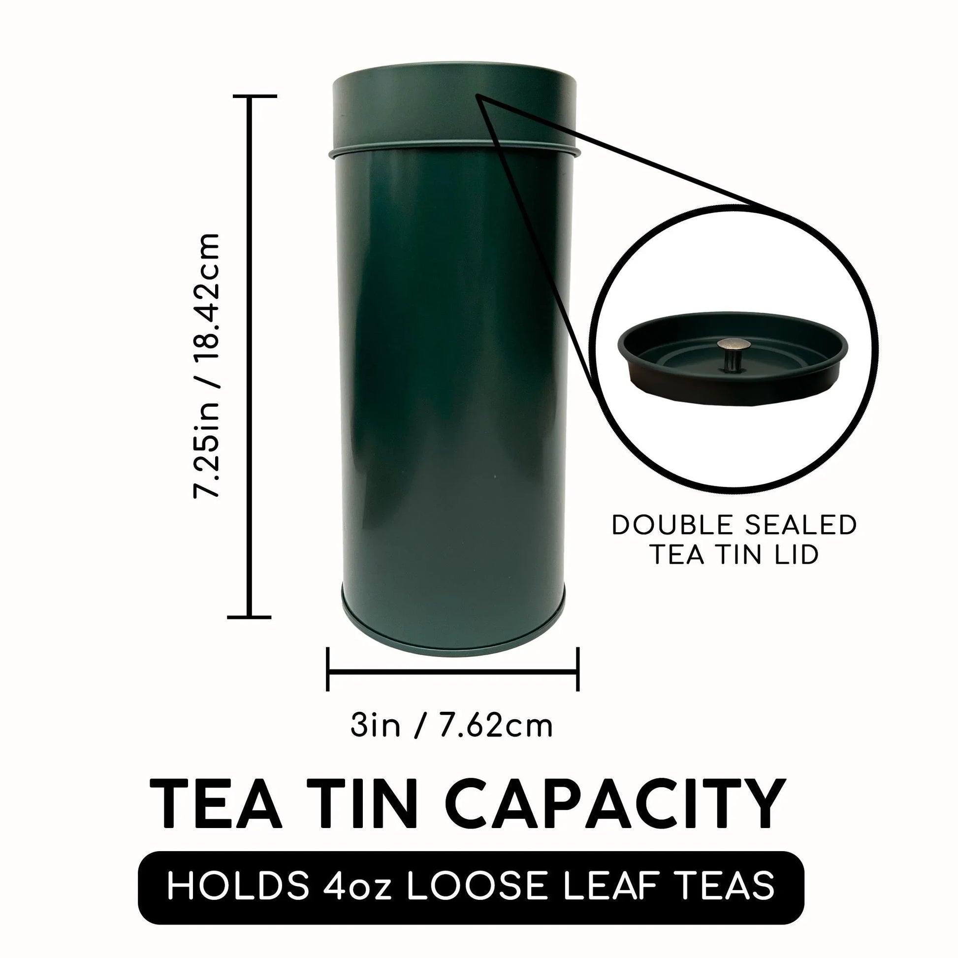 Bathala Botanicals Japanese Style Tea Tin - 4oz Loose Leaf Tea Storage Tins - Dual Airtight Tea Canister - Reusable Tea Tin - Loose Tea Gift