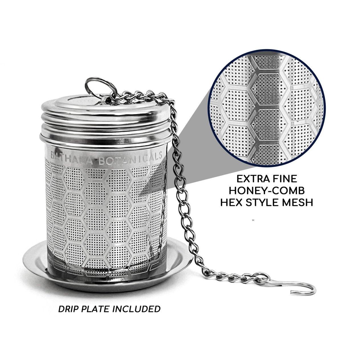 Bathala Botanicals Tea Strainer for Loose Tea - Extra Fine Mesh Tea Infuser, 304 Stainless-Steel, Loose Leaf Tea Steeper for All Tea Types - Bathala Botanicals