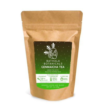 Genmaicha Tea - Bathala Botanicals Loose Leaf Genmaicha Sencha Green Tea - 1oz | 2oz| 4oz Tea Pack - Genmaicha Tea Gift - Premium Green Tea - Bathala Botanicals