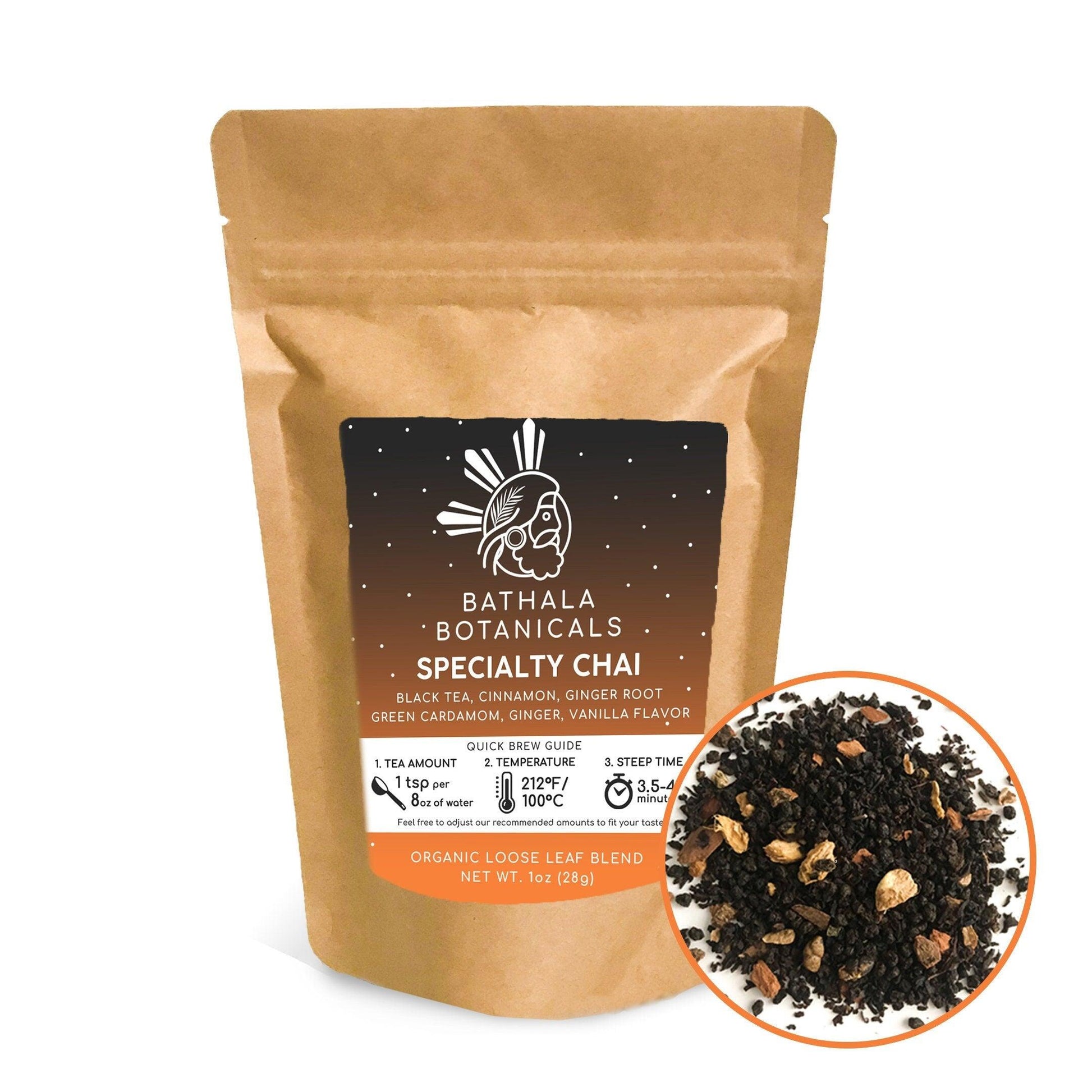 Specialty Chai - Bathala Botanicals Loose Leaf Black Tea - 1oz | 2oz | 4oz Tea Pack - Chai Tea Gift - Premium Chai Tea - Bathala Botanicals