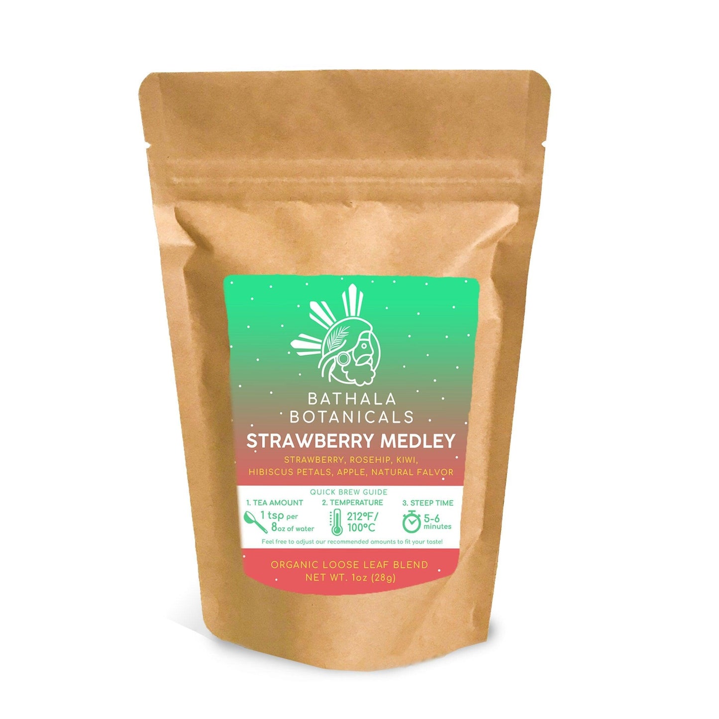 Strawberry Medley - Bathala Botanicals Herbal Decaf Loose Leaf Tea Blend - Choose from 1oz | 2oz | 4oz - Tea Sample - Fruity Loose Leaf Tea Gift - Bathala Botanicals