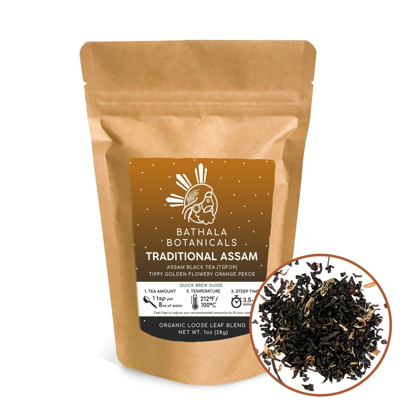 Traditional Assam - Bathala Botanicals Loose Leaf Black Tea - Choose from 1oz | 2oz | 4oz - Tea Sample Sizes - Loose Leaf Tea Gift - Bathala Botanicals