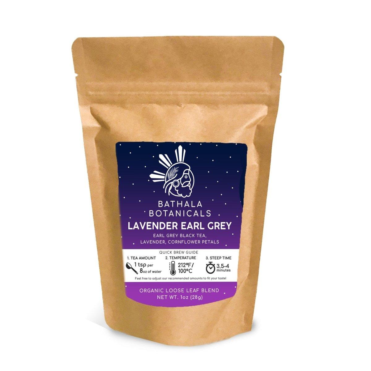 Lavender Earl Grey - Bathala Botanicals Loose Leaf Lavender Earl Grey - 1oz| 2oz | 4oz Tea Pack - Lavender Earl Grey Gift - Premium Tea - Bathala Botanicals