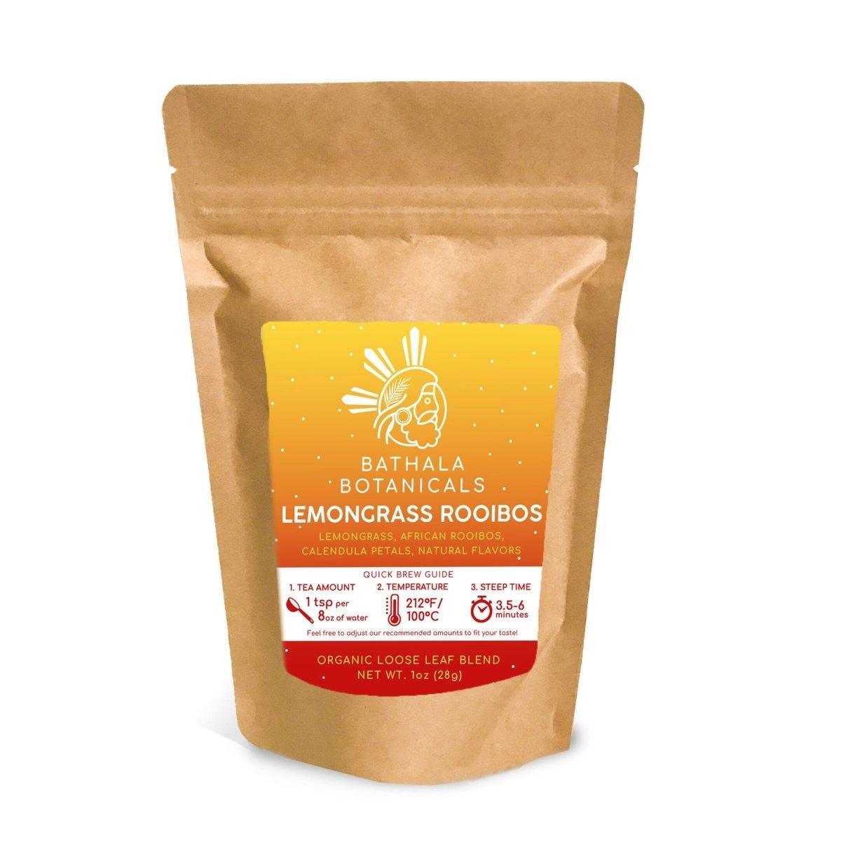 Lemon Grass Rooibos - Bathala Botanicals Herbal Decaf Loose Leaf Tea Blend - Choose from 1oz | 2oz | 4oz - Tea Sample - Herbal Loose Red Tea Gift - Bathala Botanicals