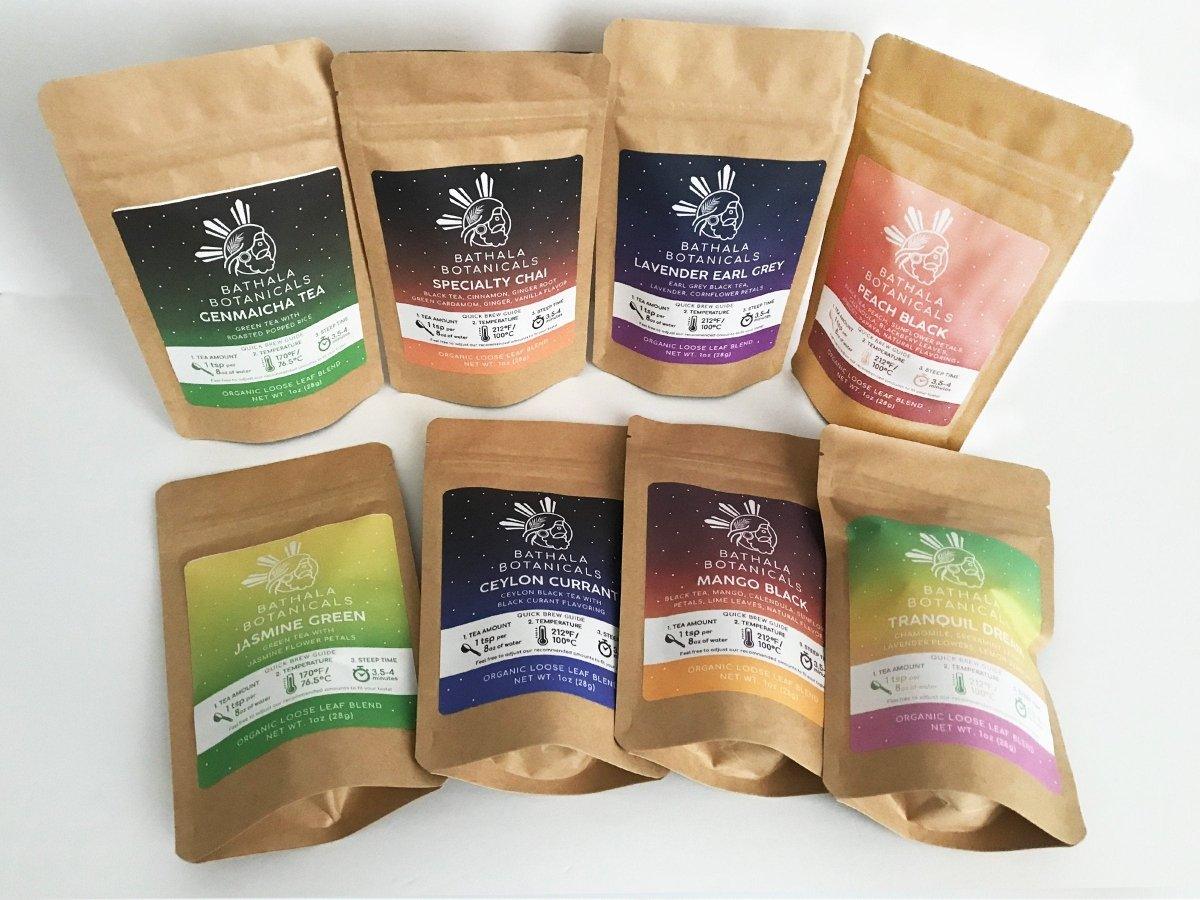 Loose Leaf Flavorful Tea Flight Sampler Pack Bathala Botanicals - Choose Any 4 or All 8 - Tea Variety Pack - Tea Sample Pack - Tea Gift Set - Bathala Botanicals