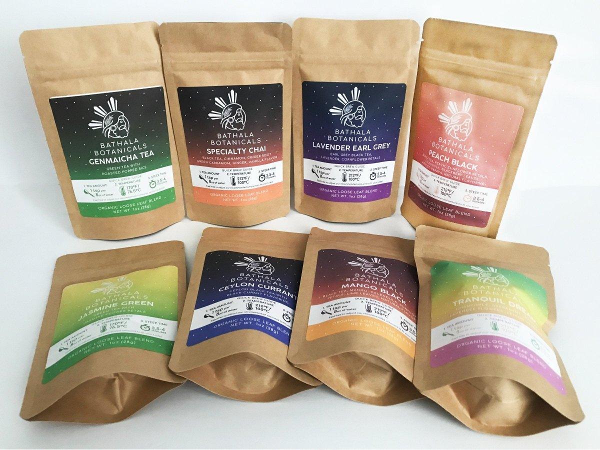 Loose Leaf Mix and Match Custom Made Tea Sampler Pack Bathala Botanicals - Choose Any Tea Variety Pack - Tea Sample Pack - Tea Gift Set - Bathala Botanicals