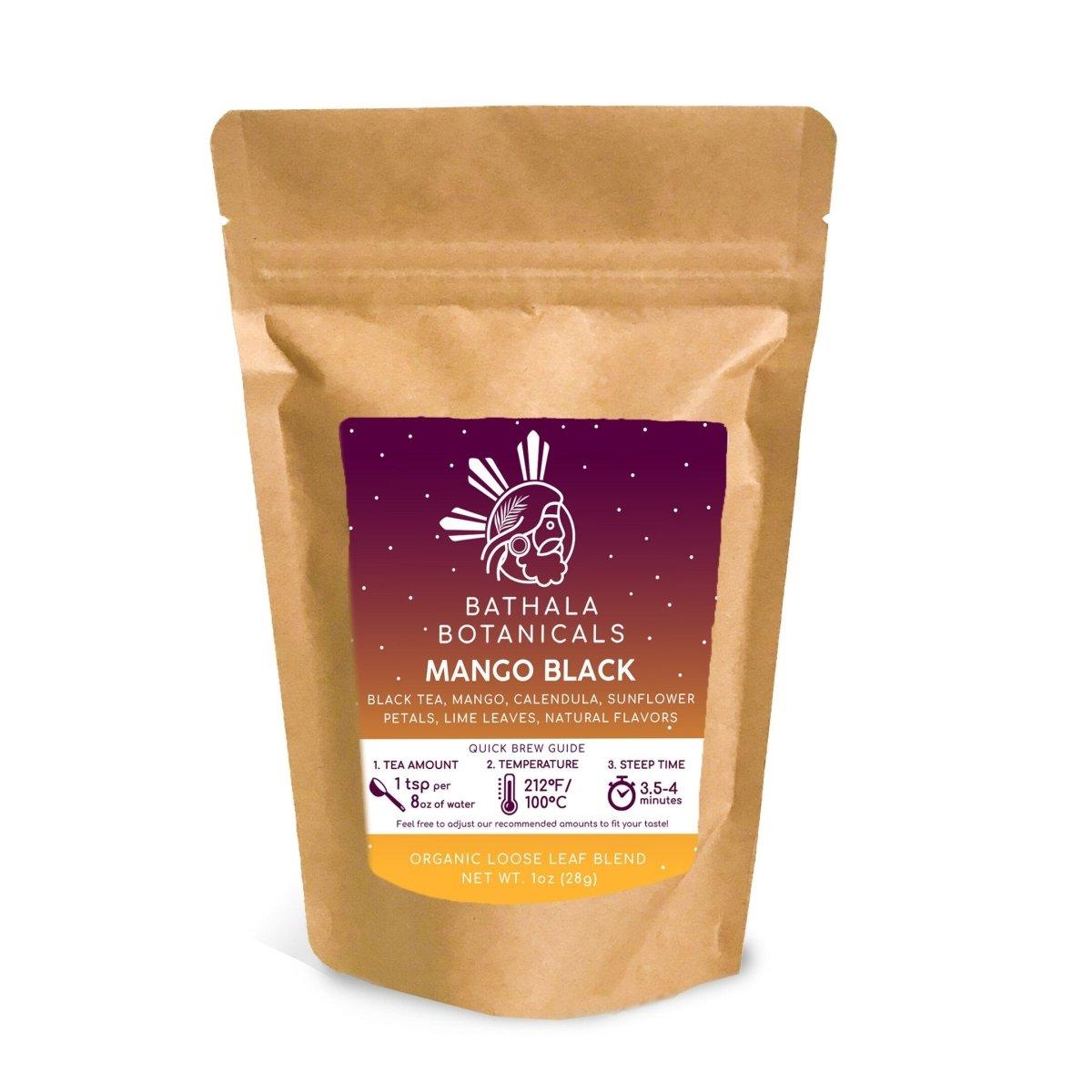 Mango Black Tea - Bathala Botanicals Loose Leaf Black Tea - 1oz | 2oz | 4oz Tea Pack - Mango Black Tea Gift - Premium Mango Black Tea - Bathala Botanicals