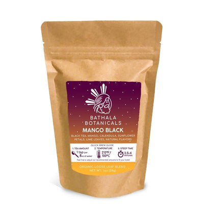 Mango Black Tea - Bathala Botanicals Loose Leaf Black Tea - 1oz | 2oz | 4oz Tea Pack - Mango Black Tea Gift - Premium Mango Black Tea - Bathala Botanicals