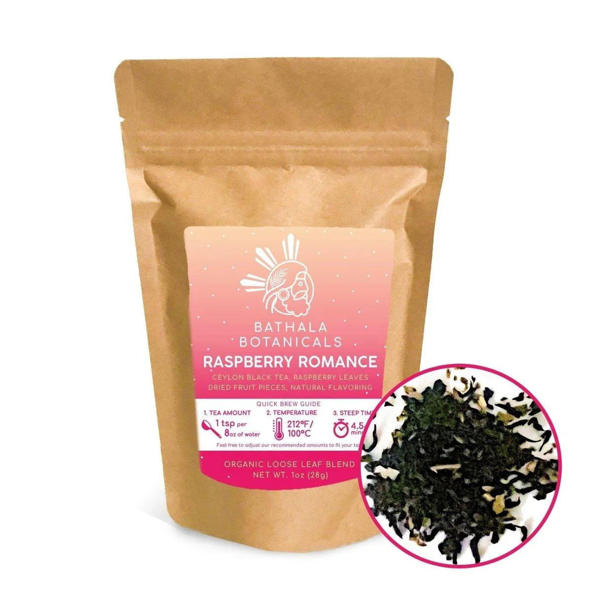 Raspberry Romance Tea - Bathala Botanicals Loose Leaf Black Tea Blend