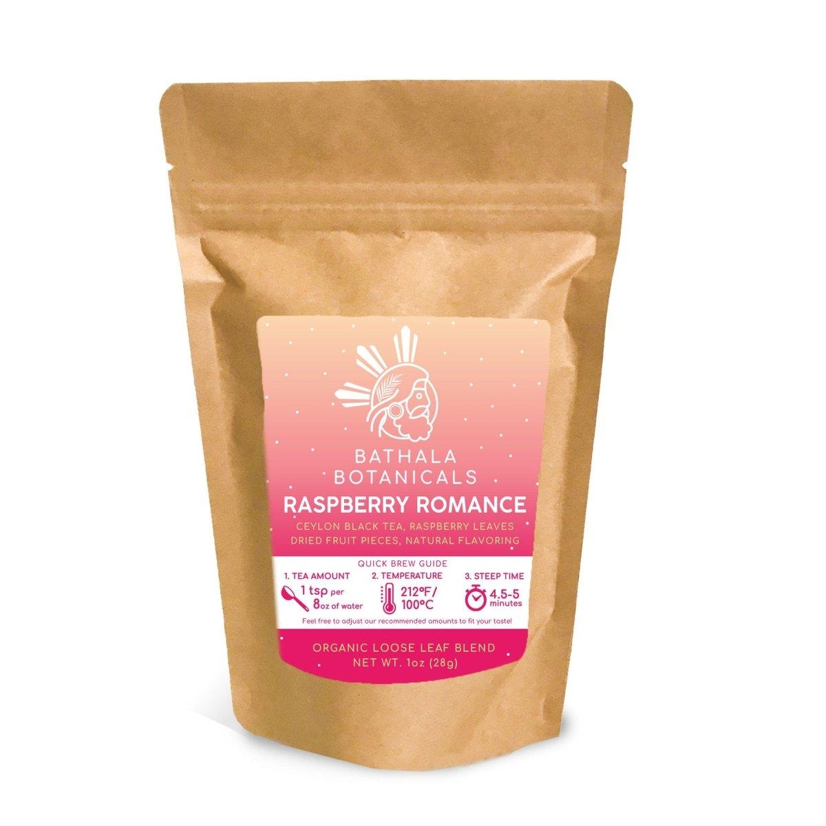 Raspberry Romance Tea - Bathala Botanicals Loose Leaf Black Tea Blend - Choose from 1oz | 2oz | 4oz - Tea Sample - Loose Leaf Tea Gift - Bathala Botanicals