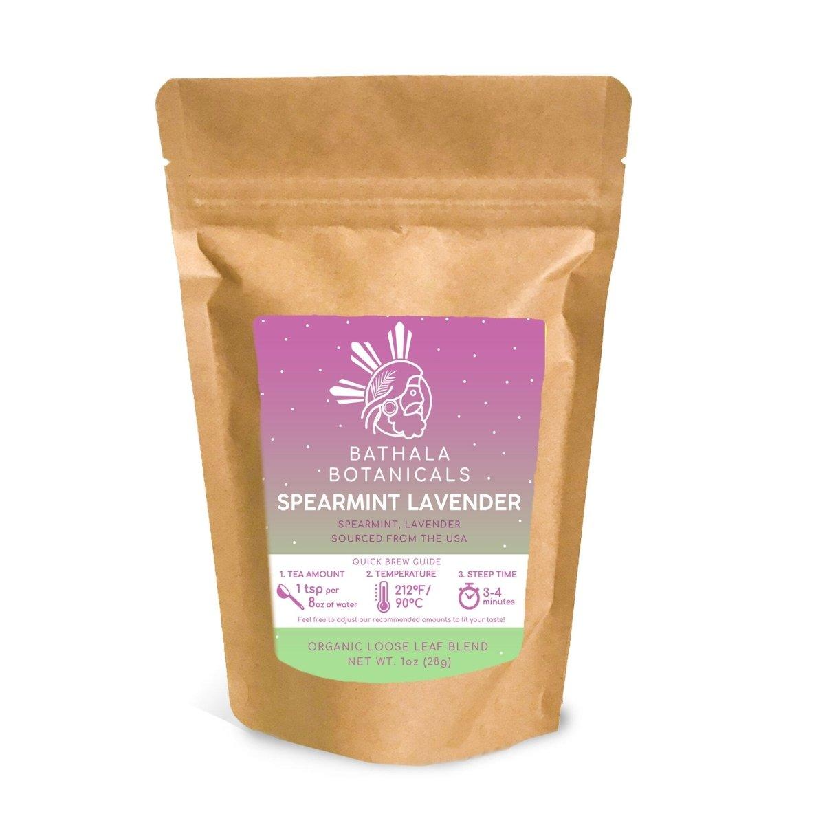 Spearmint Lavender - Bathala Botanicals Herbal Decaf Loose Leaf Tea - 1oz | 2oz | 3oz Tea Pack - Spearmint Gift - Premium Herbal Tea - Bathala Botanicals