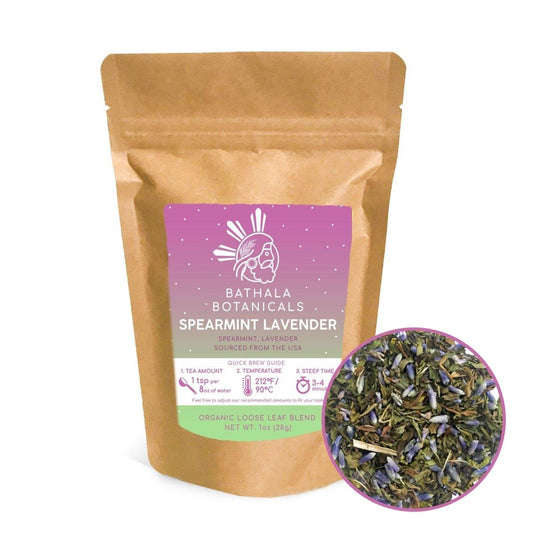 Spearmint Lavender - Bathala Botanicals Herbal Decaf Loose Leaf Tea - 1oz | 2oz | 3oz Tea Pack - Spearmint Gift - Premium Herbal Tea - Bathala Botanicals